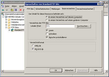 FTP Server Konfiguration