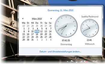 Mehrere Zeitzonen in der Taskleiste